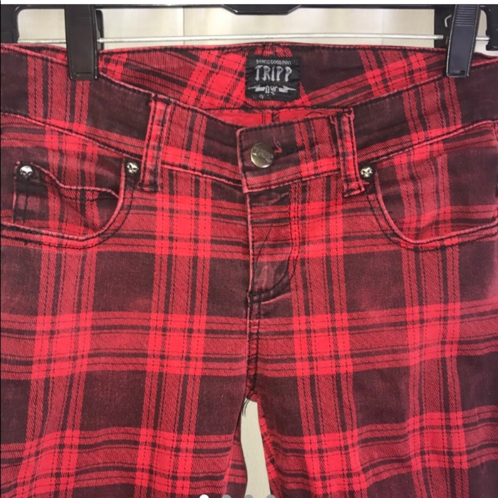 Low rise Tripp NYC plaid jeans